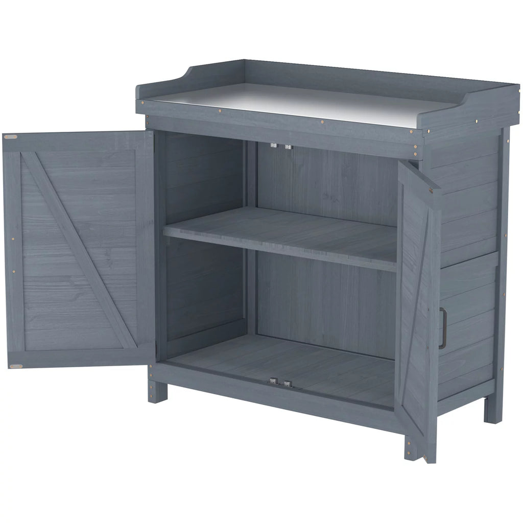 Wooden Potting Bench Storage Box O7775