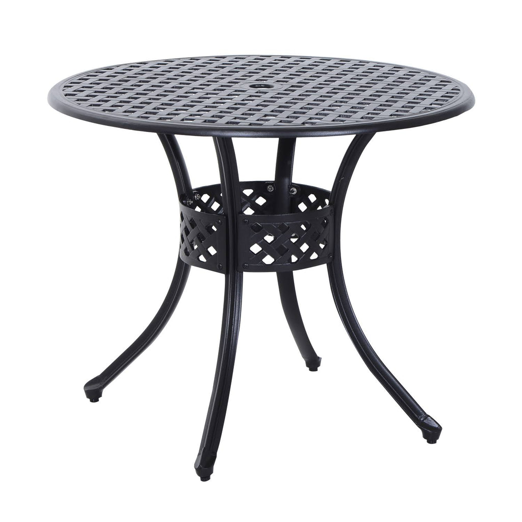 Black Round Cast Aluminum Outdoor Dining Table C78022