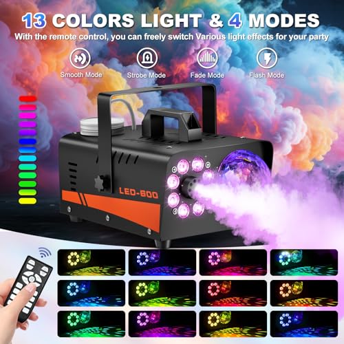 600W Fog Machine with Disco Ball Lights U123970