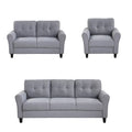 Light Grey-Blue Sofa Set with Armchair, Loveseat and 3-Seat Sofa L239