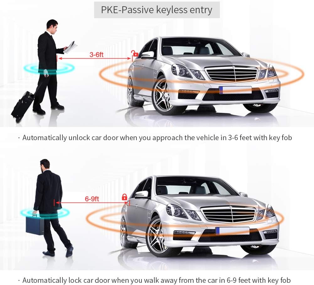 Smart Key PKE Car Alarm System Passive Keyless Entry Auto Start Engine Start Stop Button Touch Password Keypad J957543