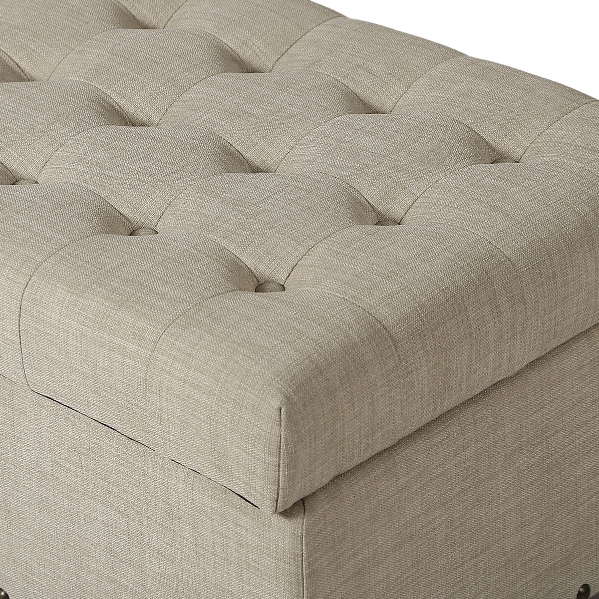Rusty Brown Tufted Storage Ottoman Bench N5008