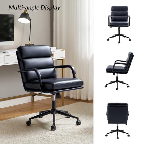Faux Leather Office Chair with Wheels U93360