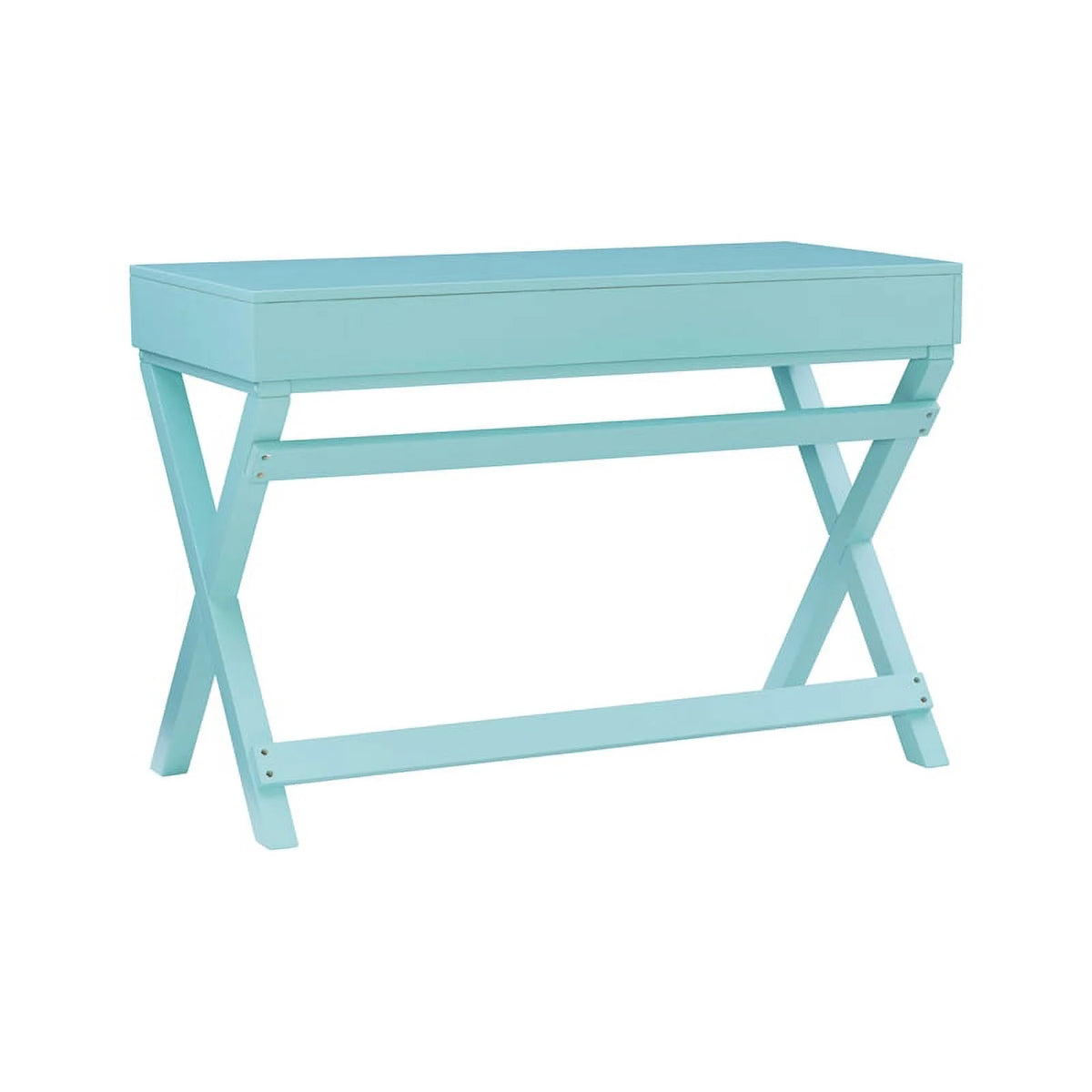Blue Wood Two Drawer Writing Desk P93105