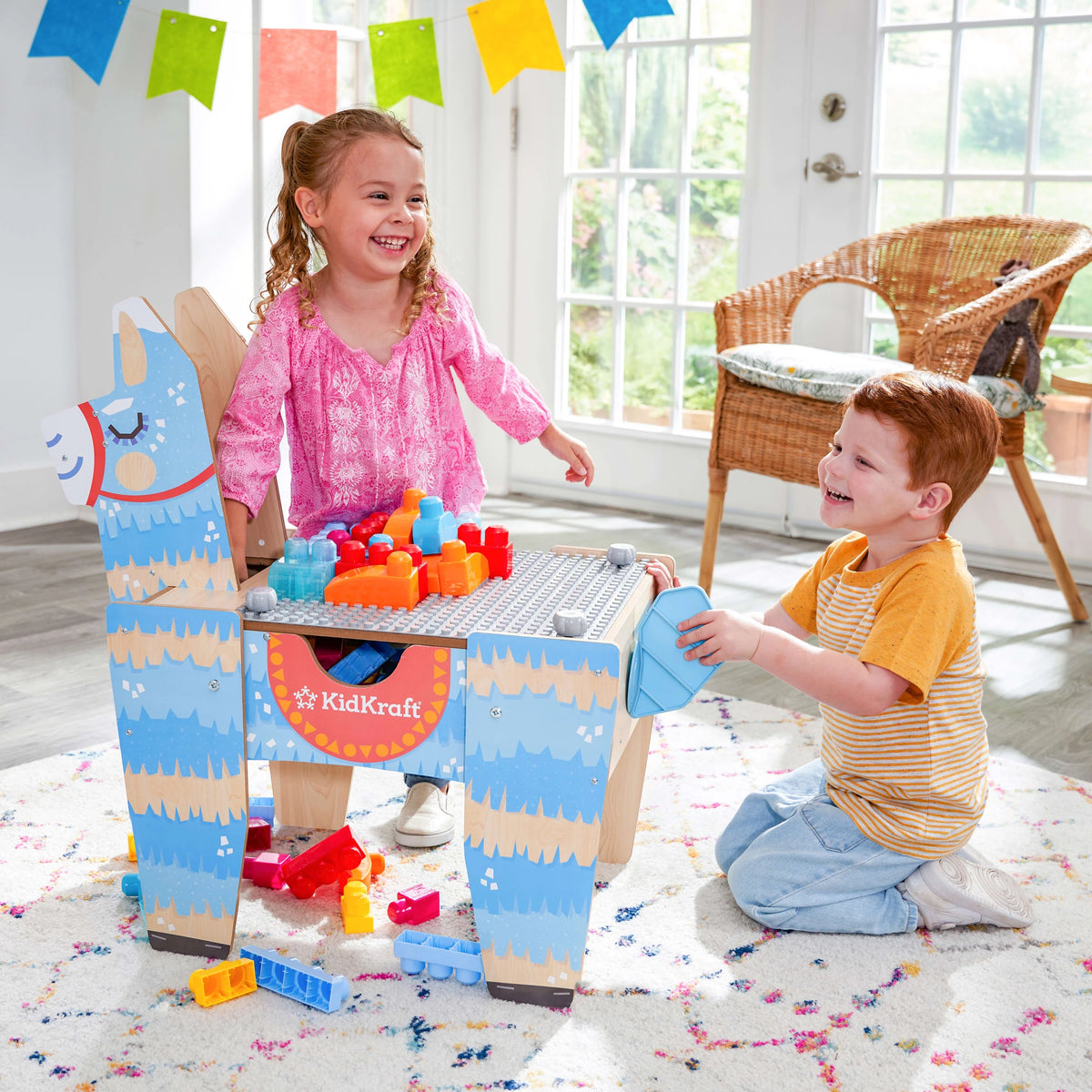 Wooden Table with 50 Blocks Z53270