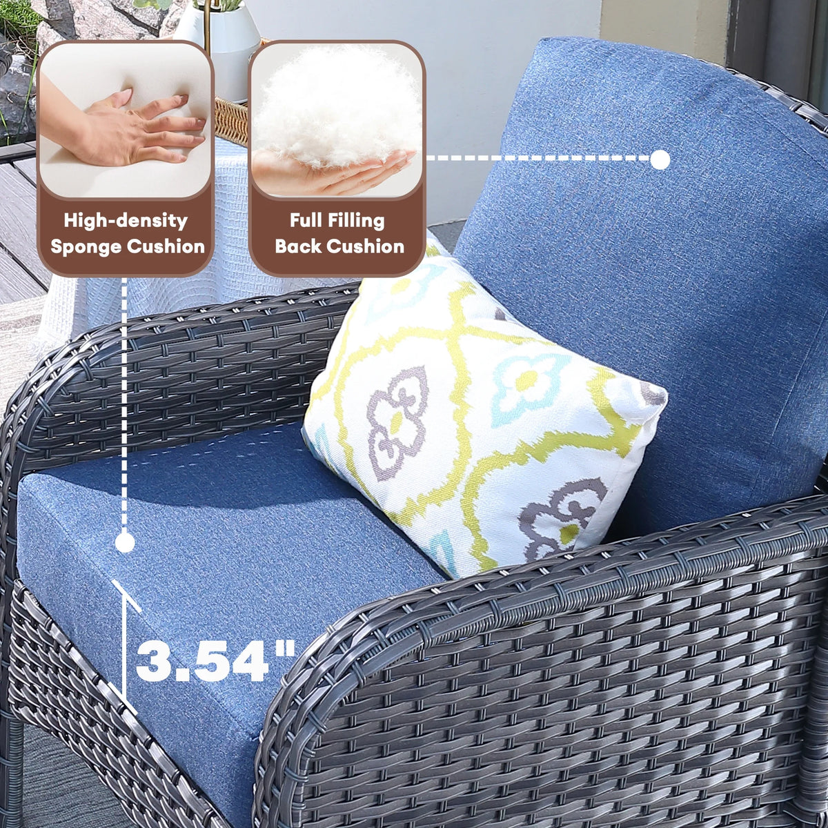4 Pieces Outdoor Wicker Sectional Couch with Cushions G8405