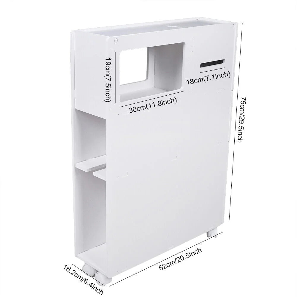 Slim Narrow Bathroom Storage Cabinet with Slide out Drawer I515896