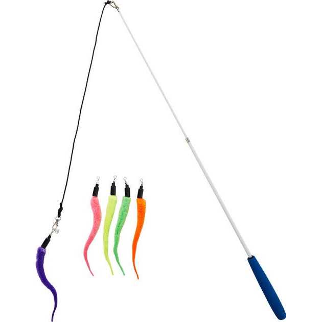 Cat Wand Toy 5-Piece Worm Teaser B921