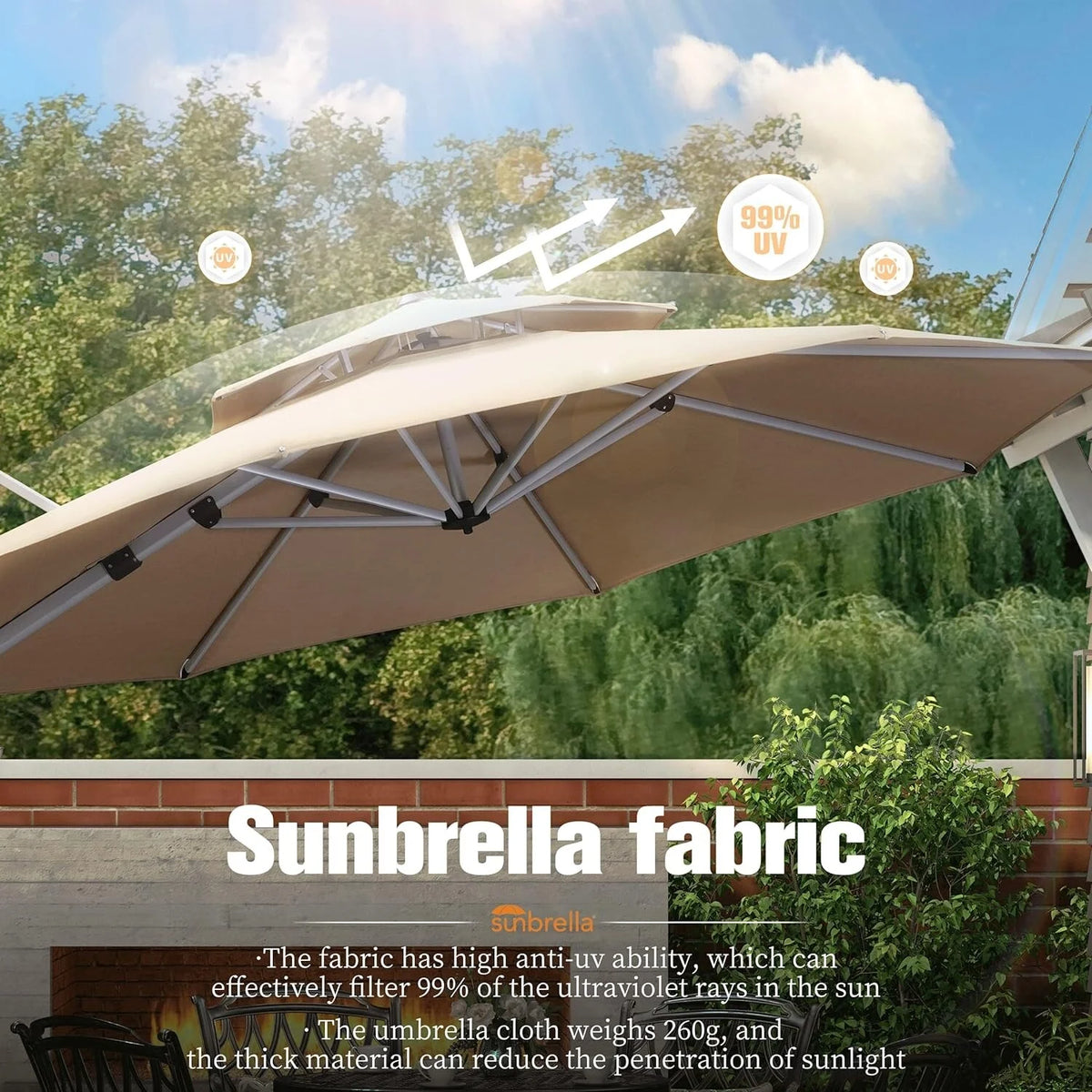 11ft Round Patio Umbrella W175329