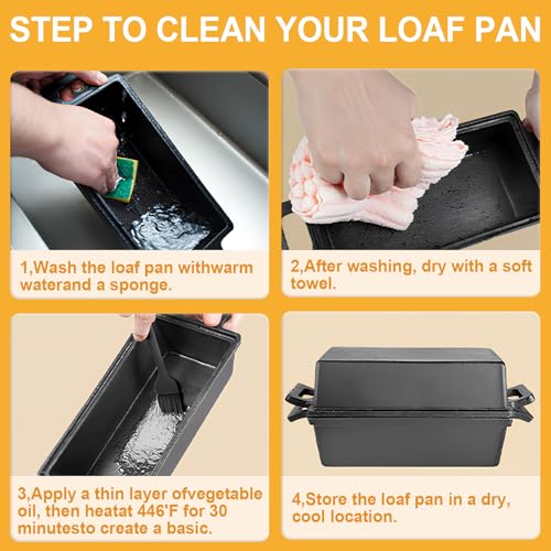 Cast Iron Bread Loaf Pan with Lid 9x5 Inch Set of 2 O75431