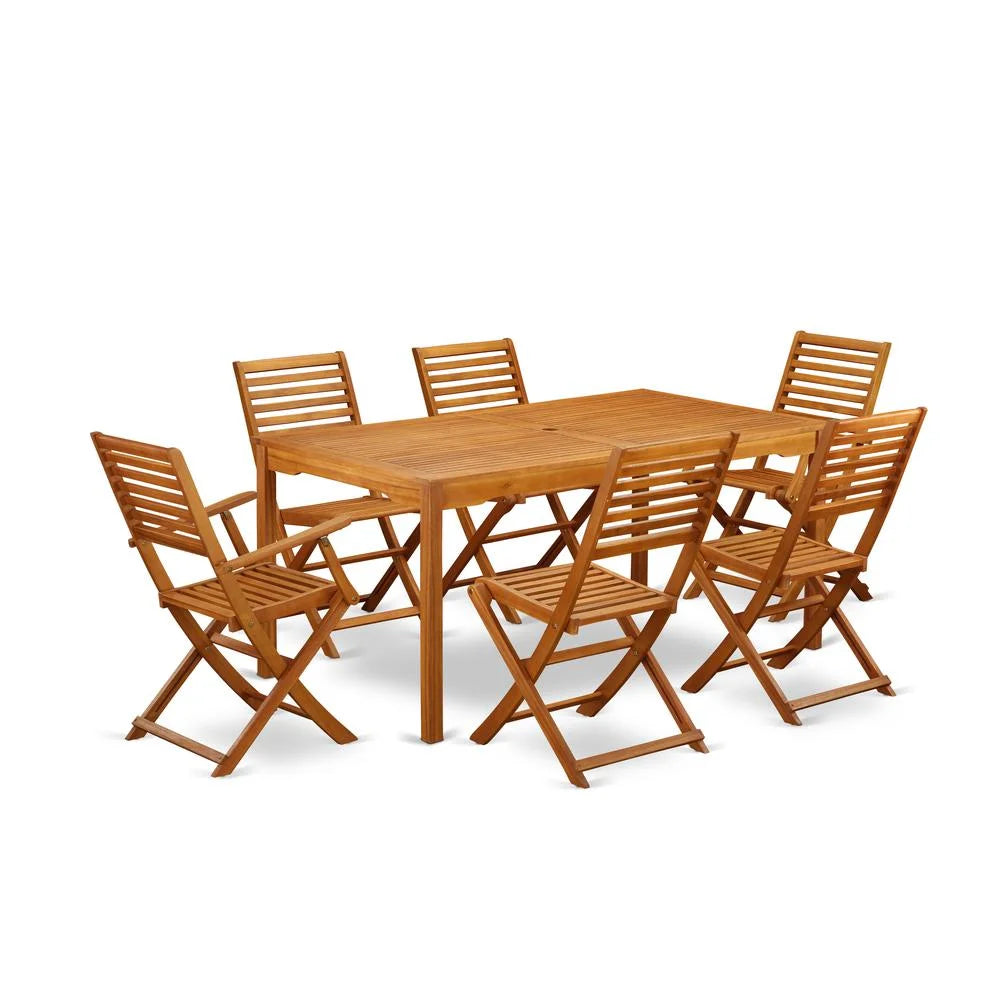 7-piece Wood Patio Dining Set V276
