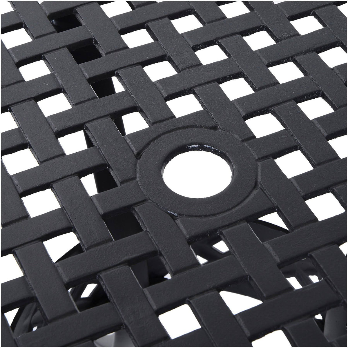 Black Round Cast Aluminum Outdoor Dining Table C78022