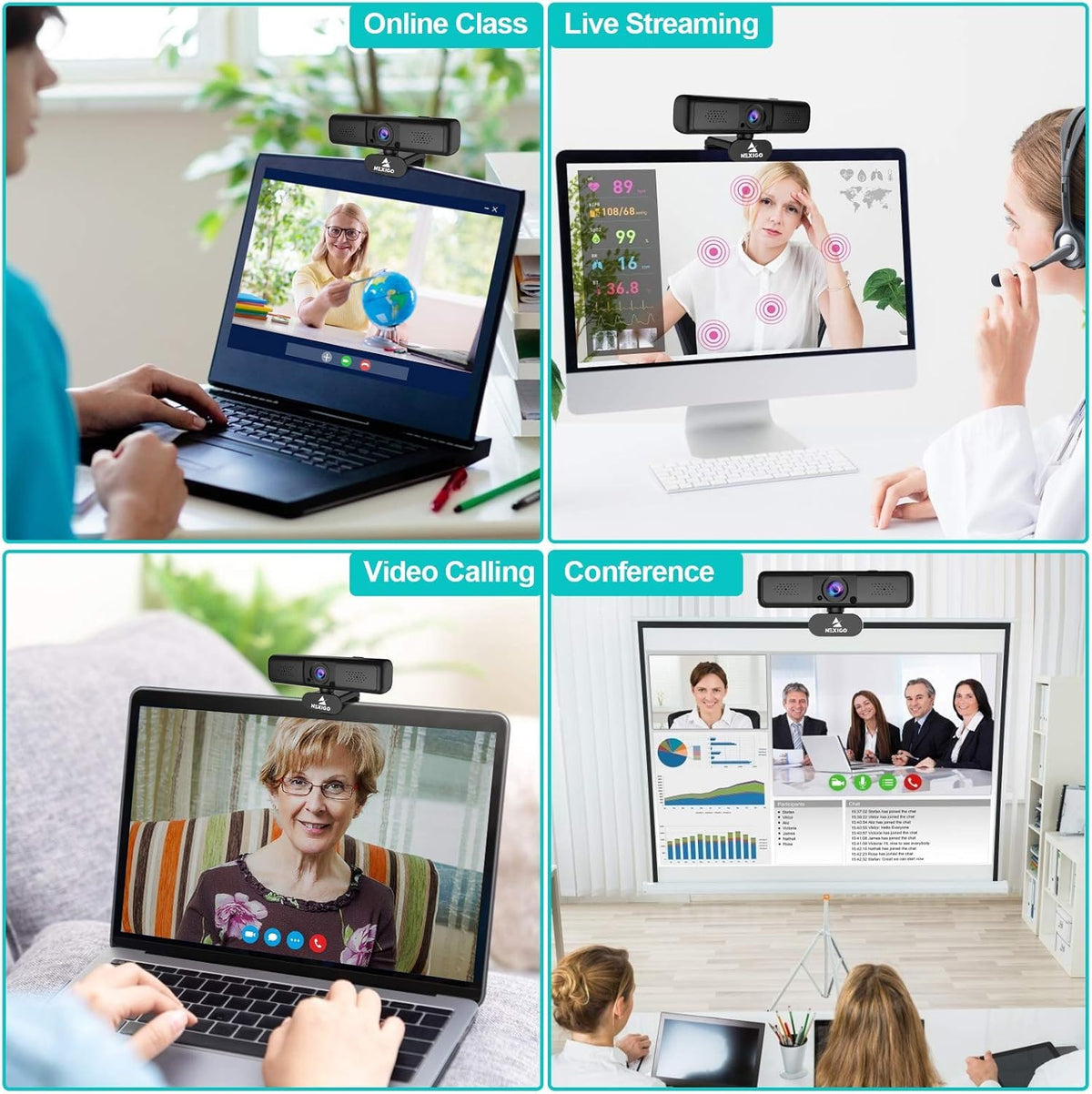 2K 4MP Zoomable Webcam with Privacy Cover & Dual Microphone H739