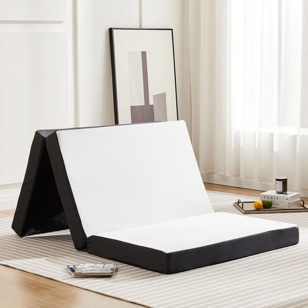4 Inch Tri Folding Memory Foam Mattress Queen D943