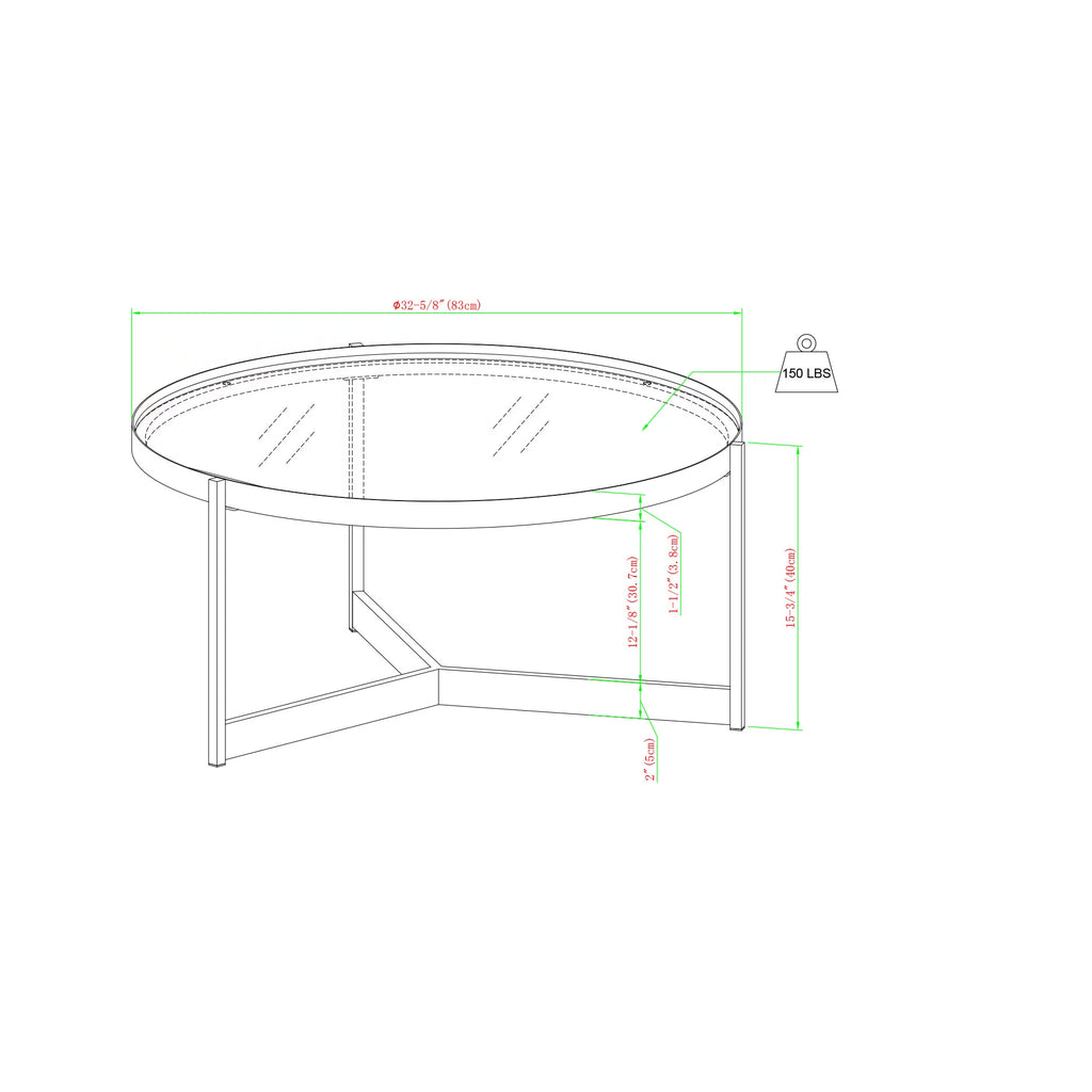 Metal and Glass Coffee Table M129