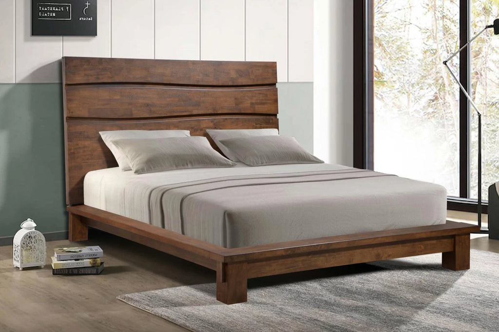 Queen Platform Bed in Dark Brown H80697