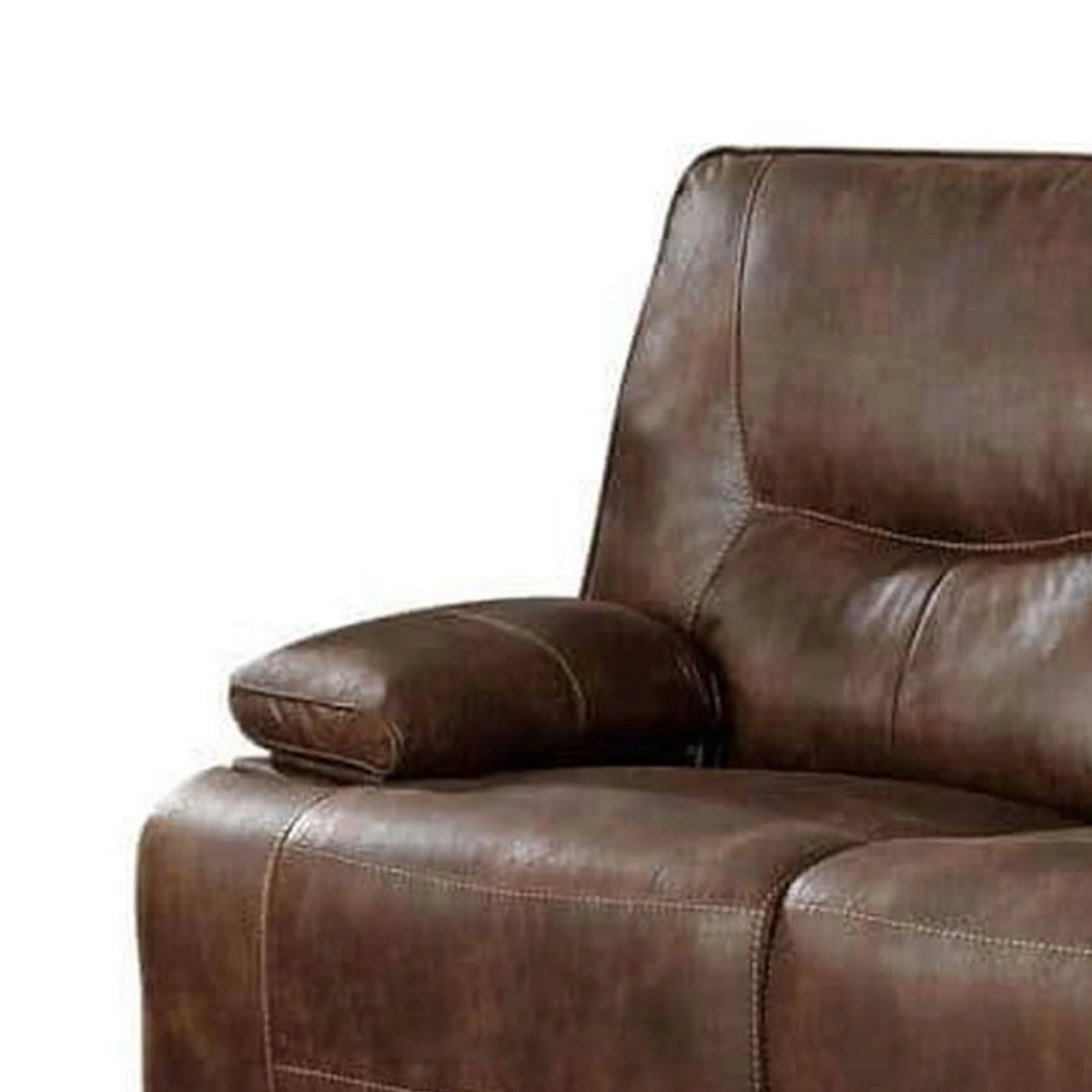 Brown Reclining Sofa with USB Port D164