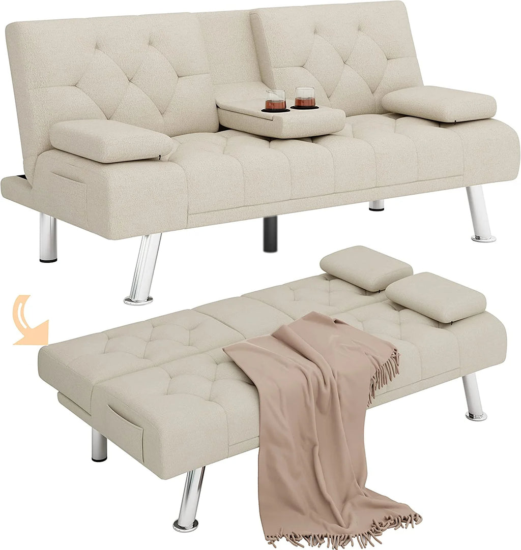 Gray Convertible Futon Sofa Bed Z579004