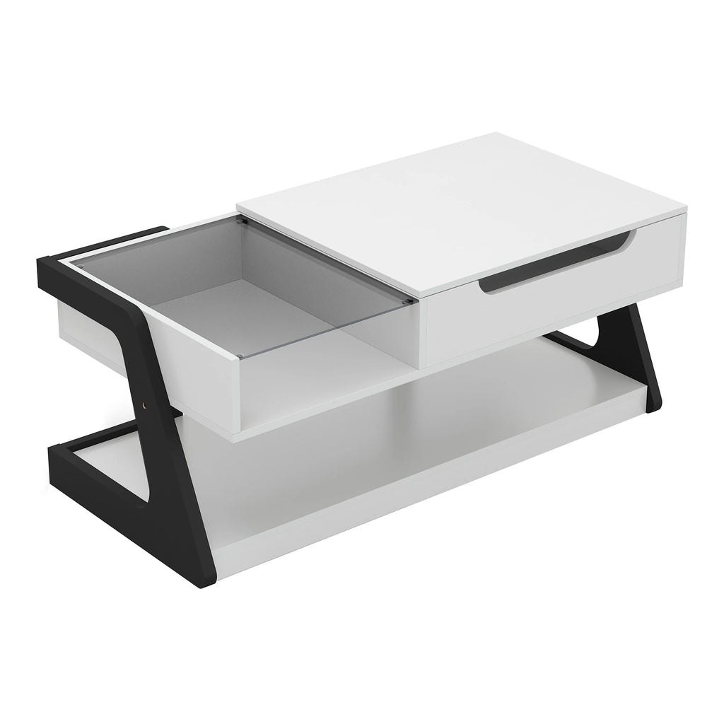 White Lift Top Wood Coffee Table L6114