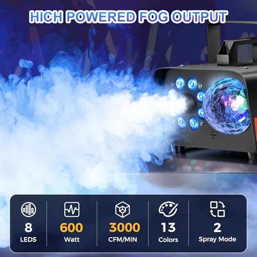 600W Fog Machine with Disco Ball Lights U123970