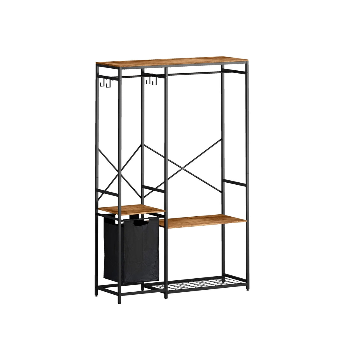 Portable Wardrobe Clothes Rack with Storage Bag Q384248