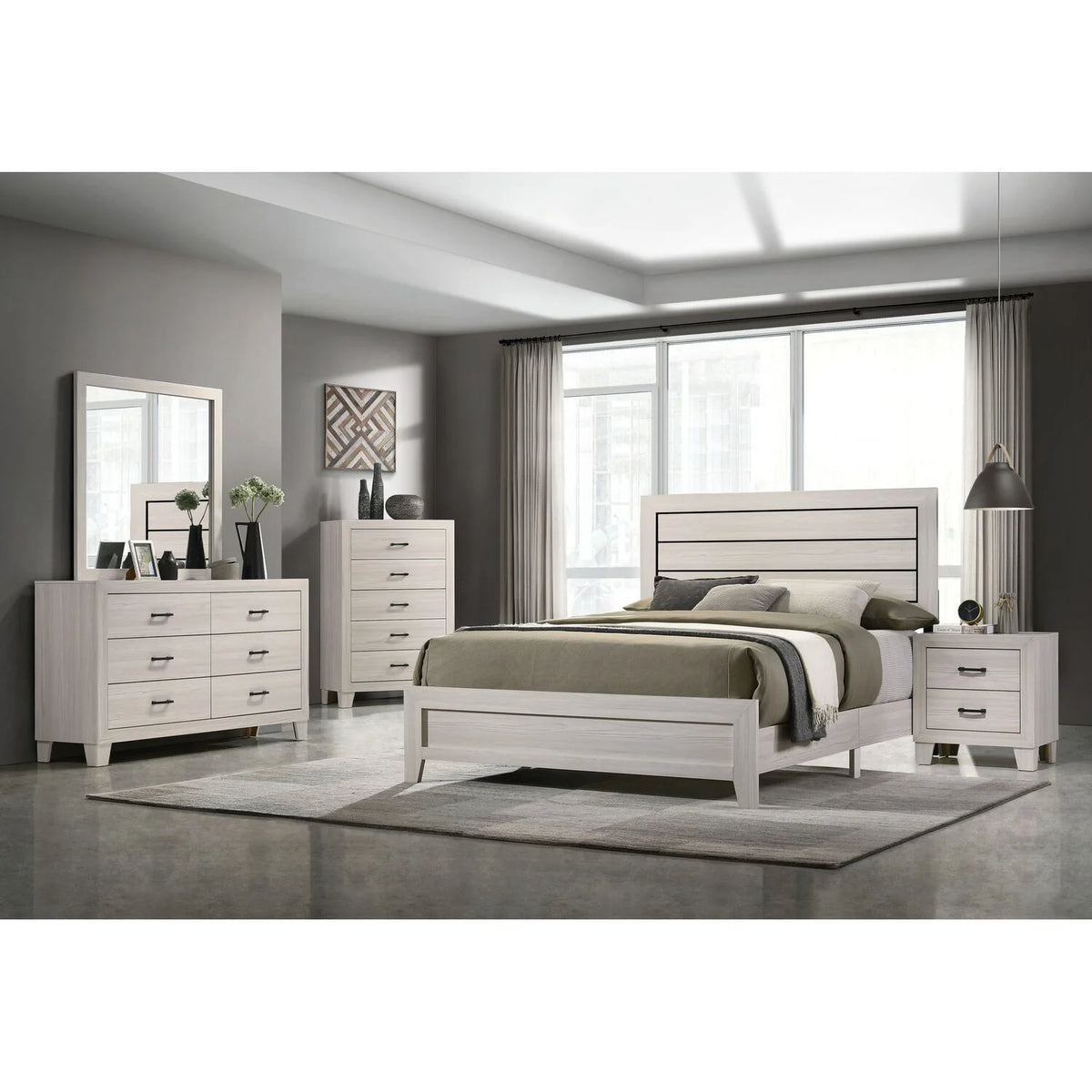 Gray Queen 3PC Panel Bedroom Set R962