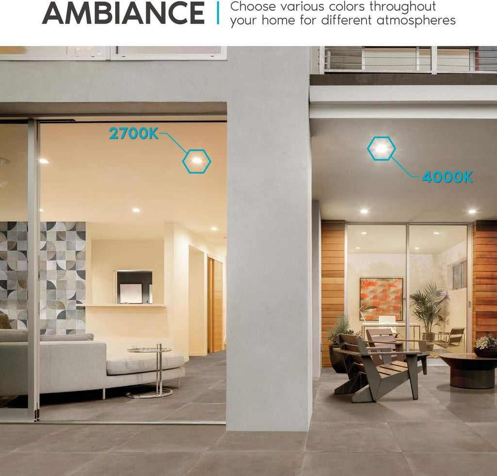 6 Inch Square LED Recessed Lighting, 12W, 1000 Lumens, 4 Pack N304