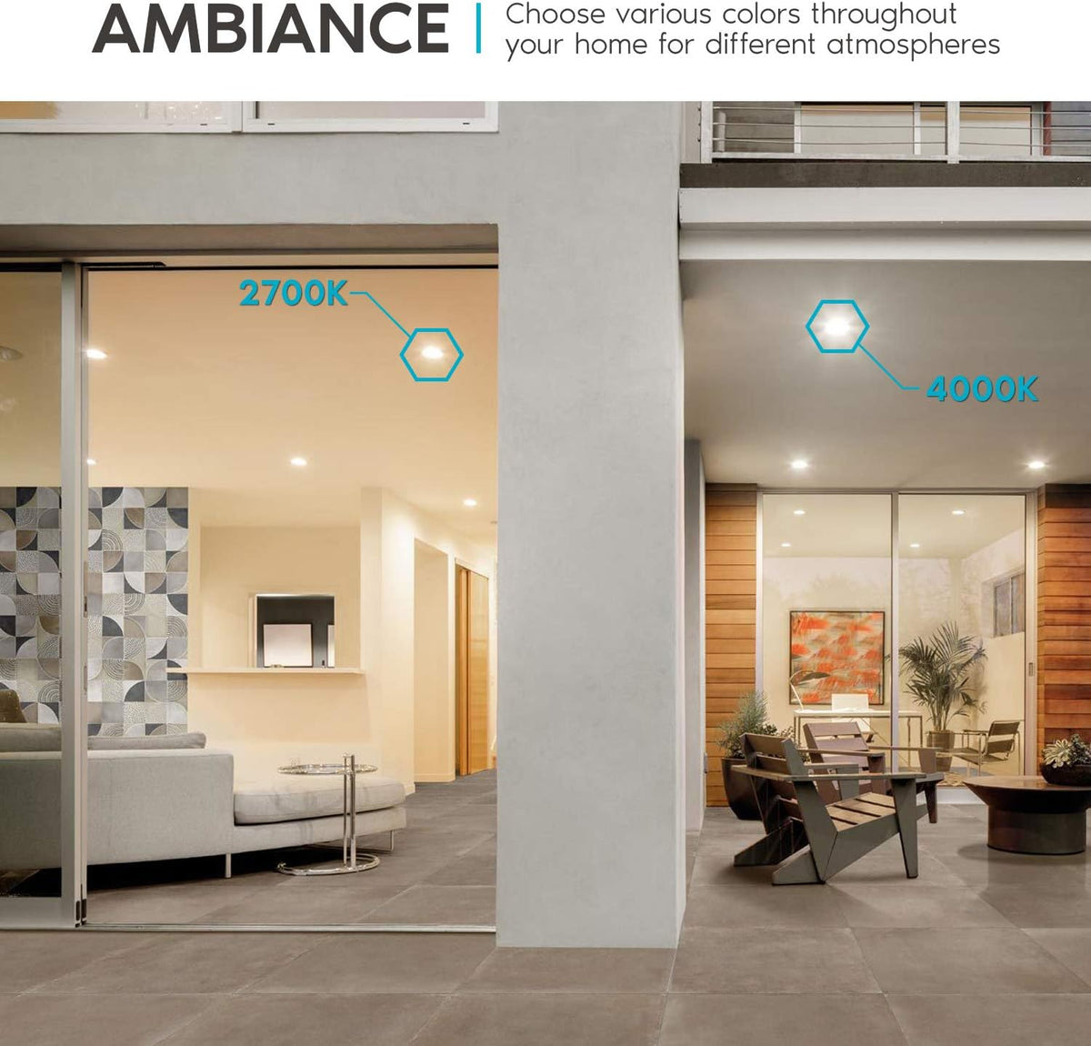 6 Inch Square LED Recessed Lighting, 12W, 1000 Lumens, 4 Pack N304
