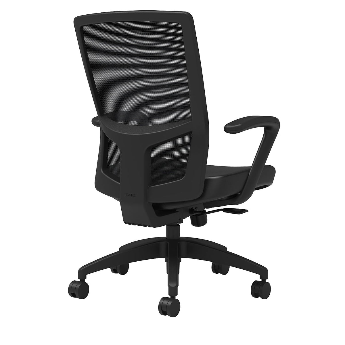 Black Vinyl Task Chair with Lumbar Support N942