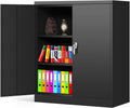 White Metal Steel Locking Storage Cabinet with Doors and Shelves M5541