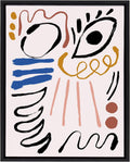 Abstract Face 3 Framed Canvas Wall Art, 23x33 Black R13965