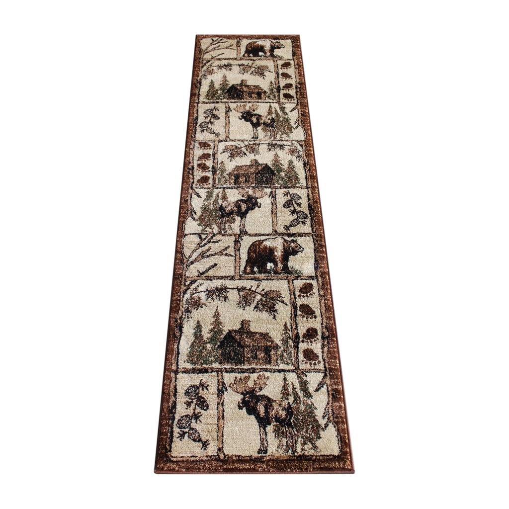 Cabin Style Area Rug Runner 2 Feet 2 Inch X 7 Feet 2 Inch D4371