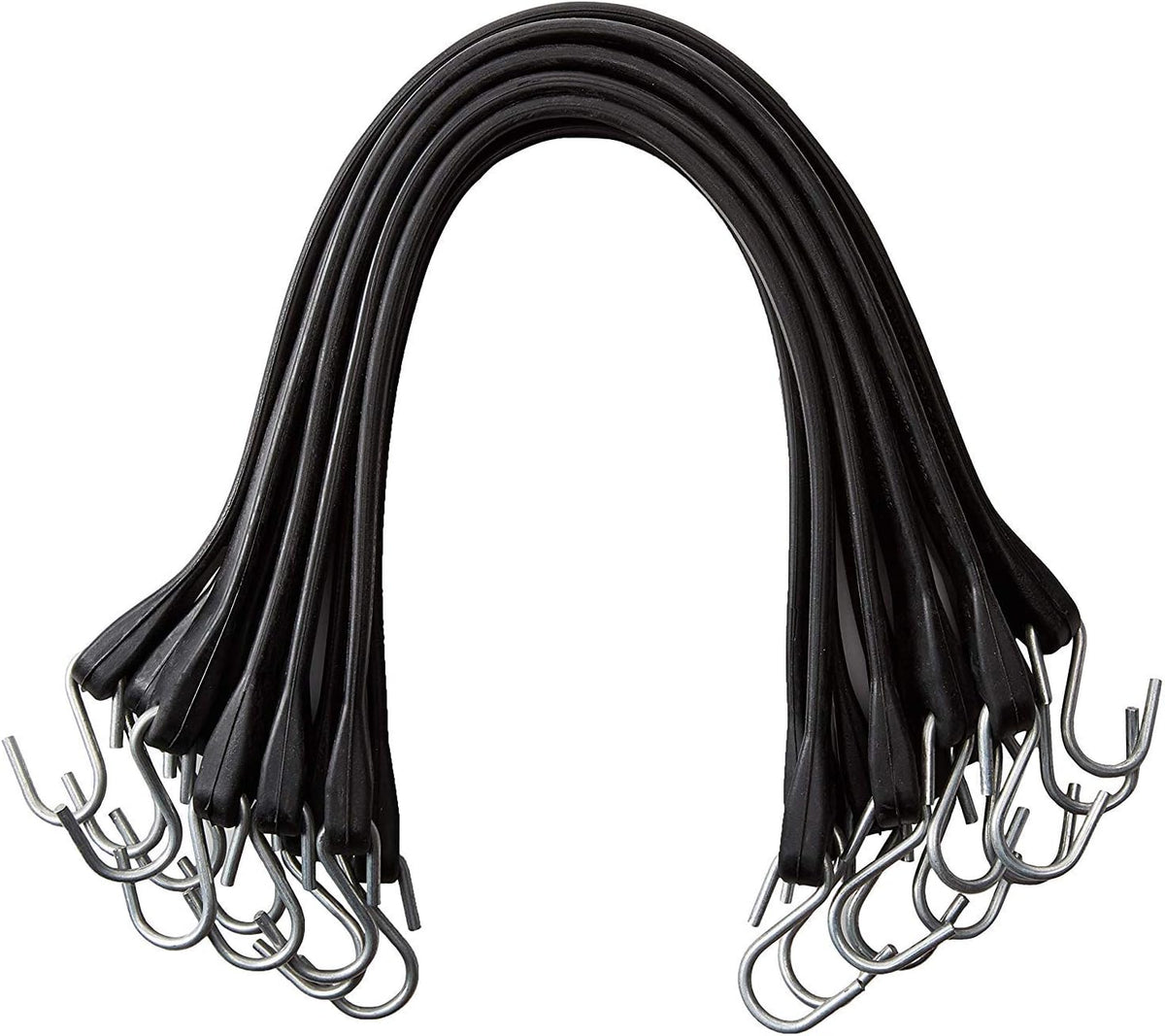 Pack of 50 41 inch Rubber Bungee Cords with Metal S Hooks L8720