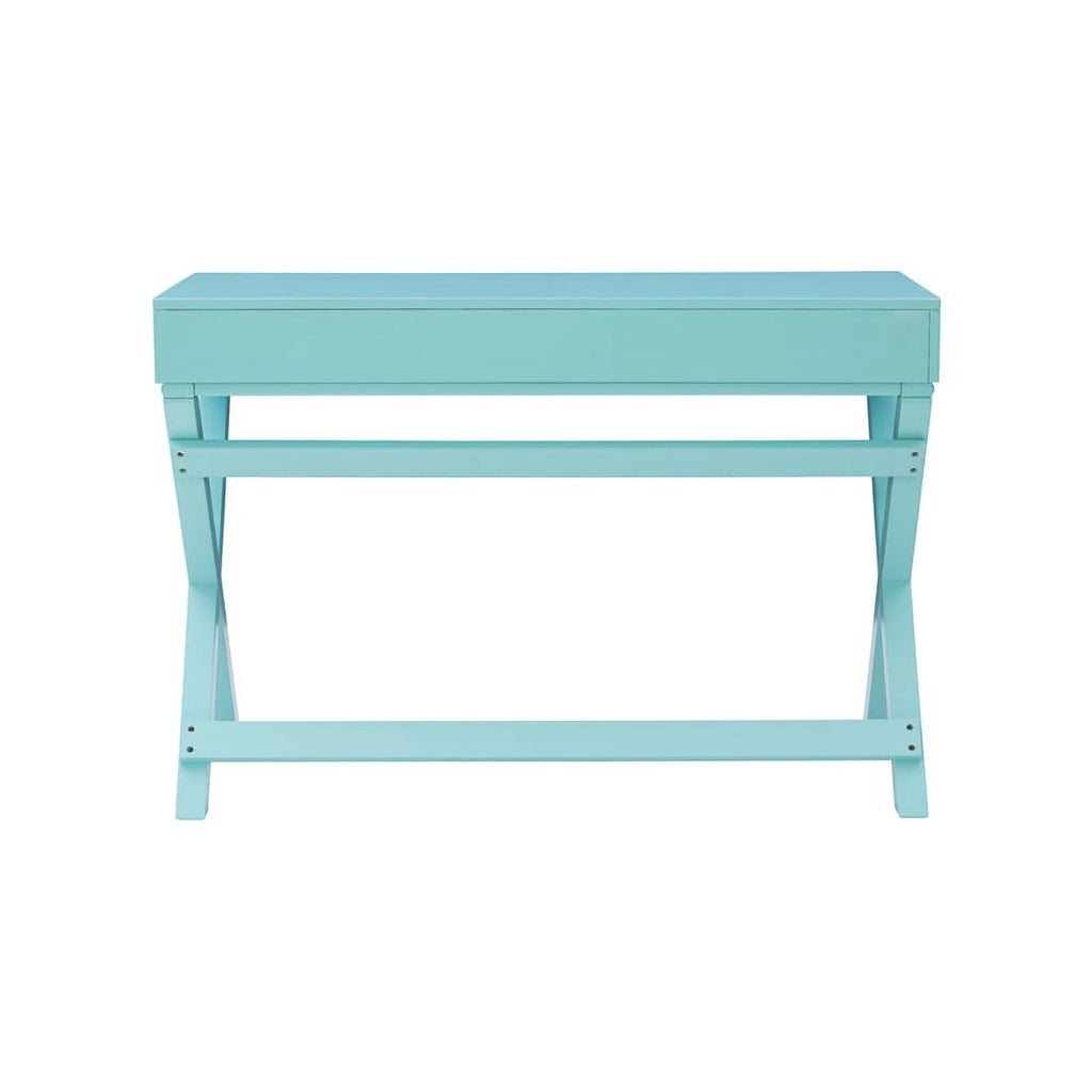 Blue Wood Two Drawer Writing Desk P93105