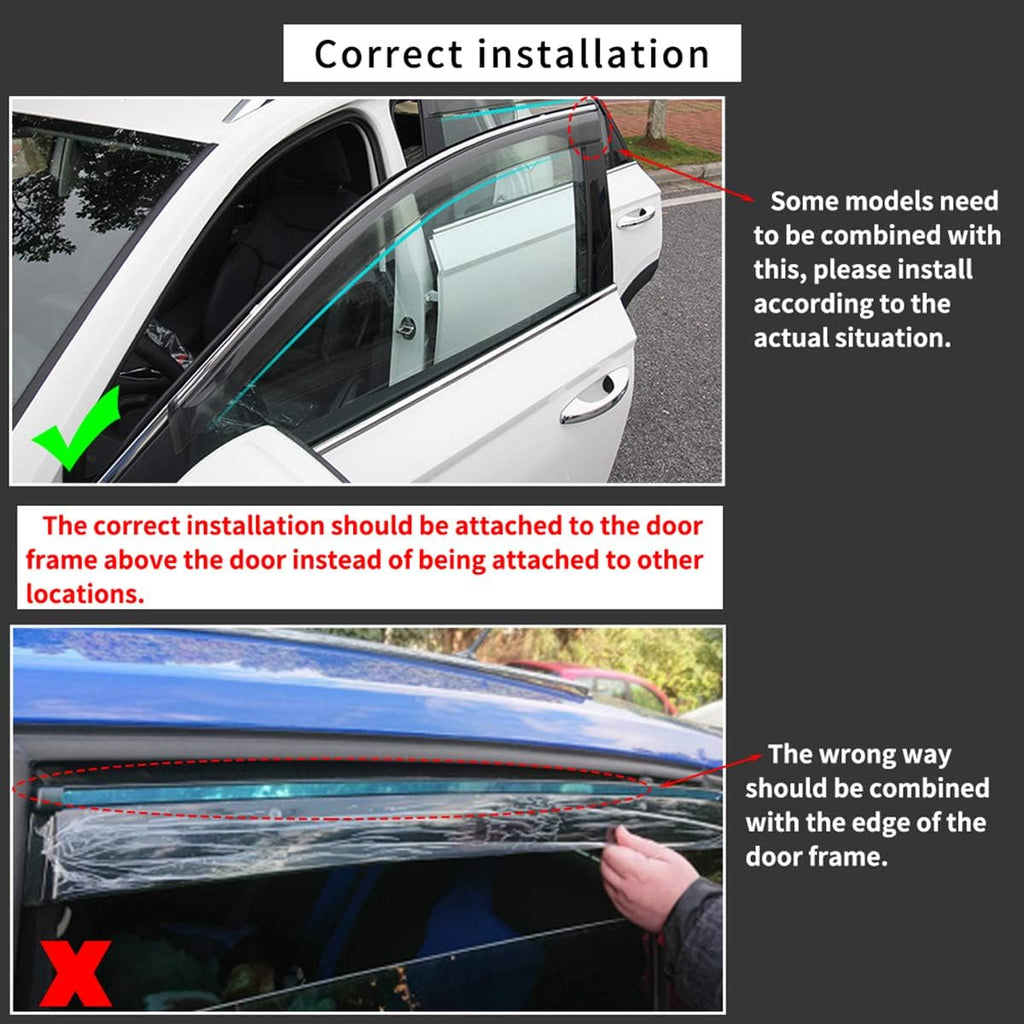 Smoke Tape-On Side Window Deflectors for A6L 2005-2011 J175