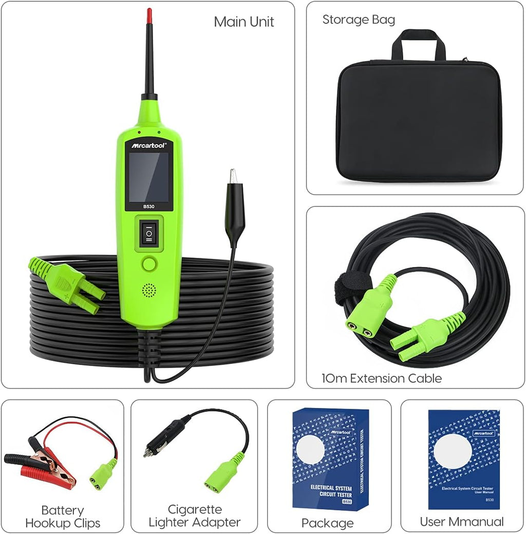 12V 24V Car Electrical Diagnostic Tool with Built-in Flashlight, Pack of 2 A52561