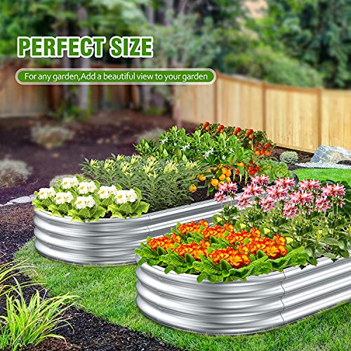2 Pcs 9 x 3 x 1 FT Galvanized Steel Raised Garden Bed N8774