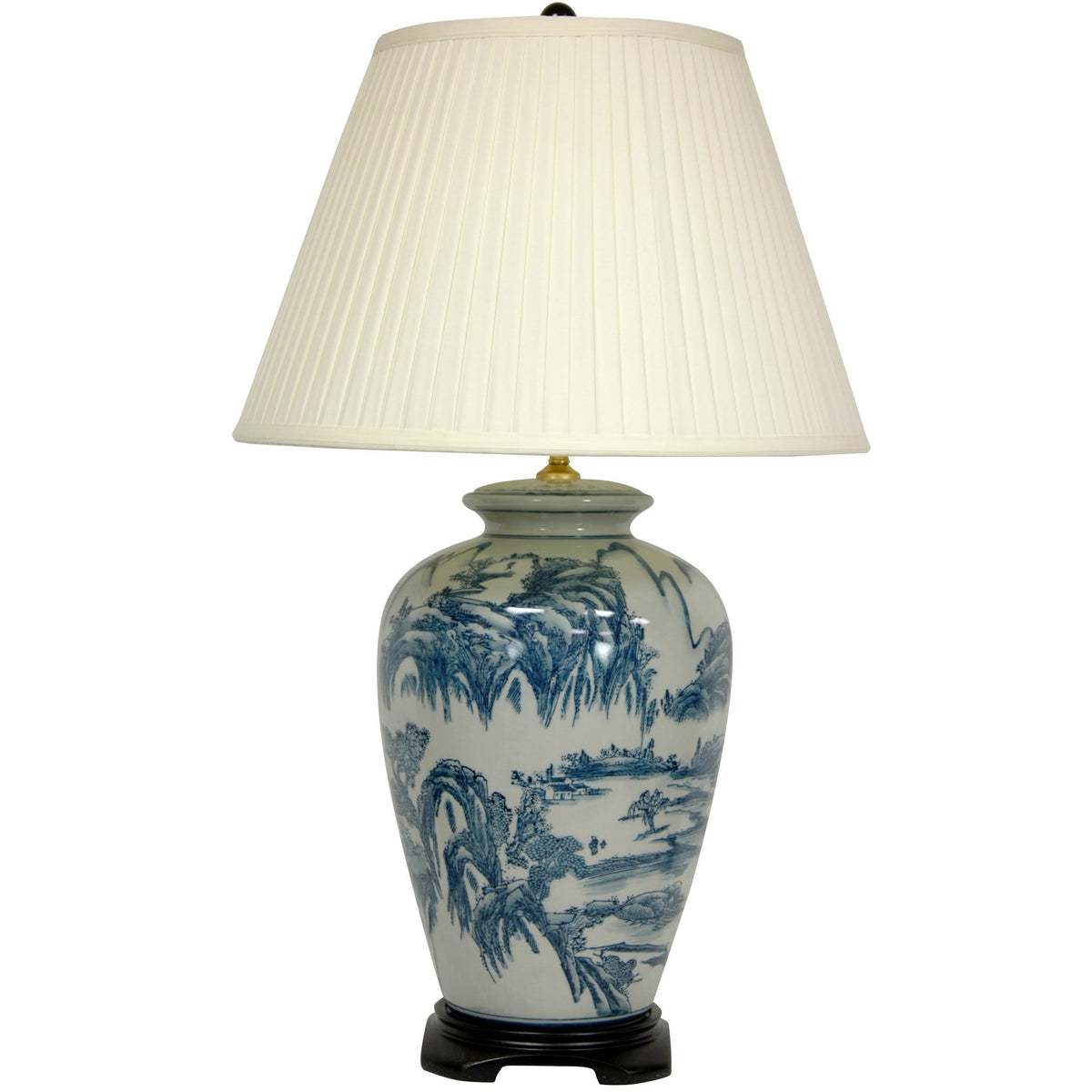 Blue and White Chinese Landscape Lamp W51839