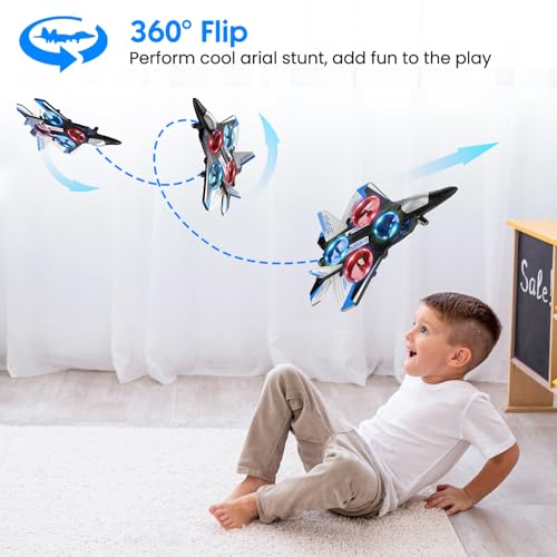 Remote Control Airplane with LED Lights, 2 Rechargeable Batteries T6219