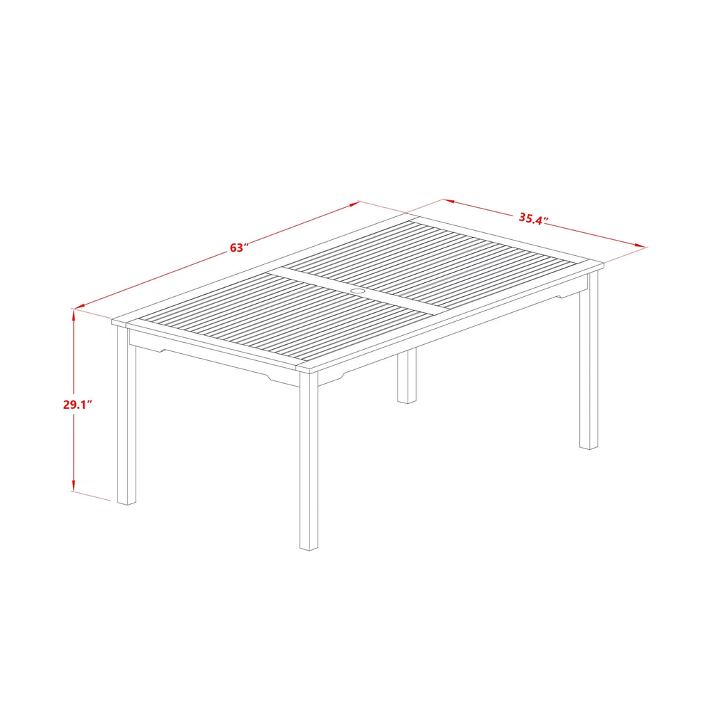 7-piece Wood Patio Dining Set V276