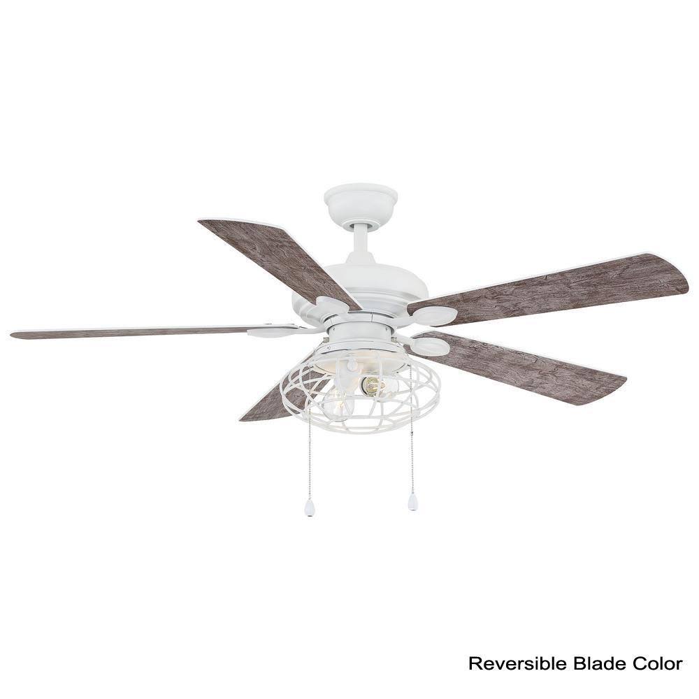 Matte White LED Ceiling Fan with Light Kit L906637