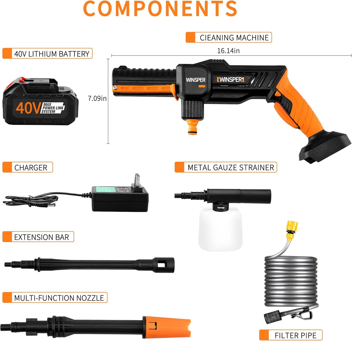 Cordless Pressure Washer 15AH 1160 PSI 20V X54980