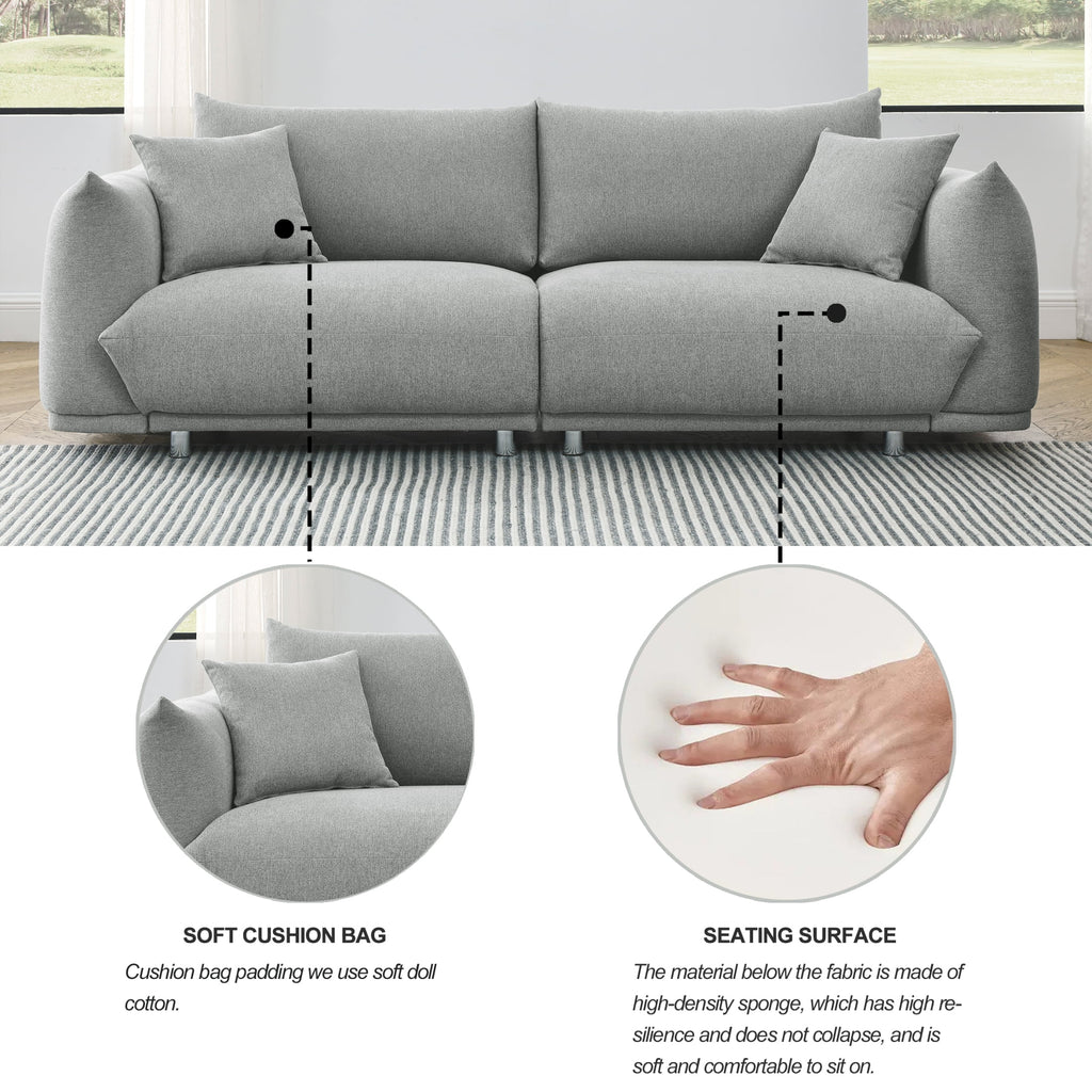 3-seater + 2-seater + 1-seater Combination Sofa with Solid Wood Frame and Metal Legs, 5 Pillows D3089