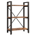Industrial Wood Look Bookshelf with Metal Frame V96948