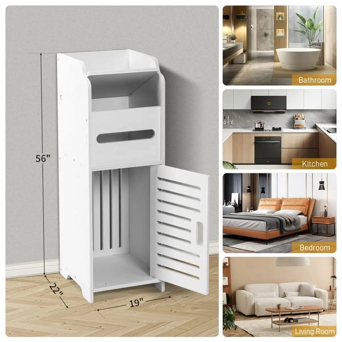 White Storage Cabinet with Doors & Shelves X918261