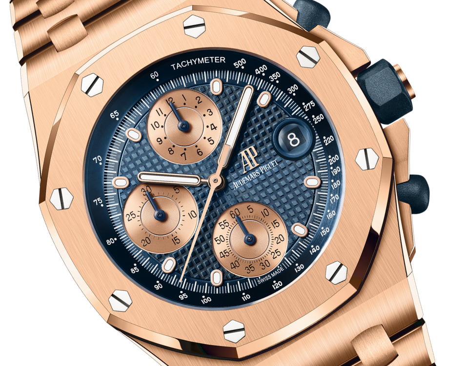 Pink Gold Blue Dial Chronograph 42mm A3324