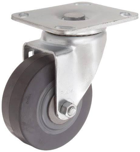 Plate Caster Swivel TPR Rubber Wheel Roller Bearing 325 lbs Capacity X413492