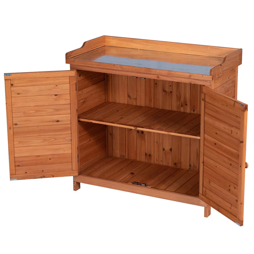 Wooden Potting Bench Storage Box O7775