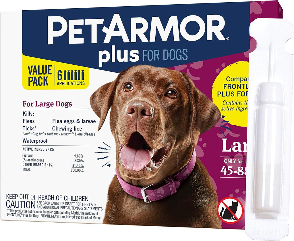 PETARMOR Plus Topical Flea and Tick Prevention for Dogs, 6 Count Pack of 2 R4813