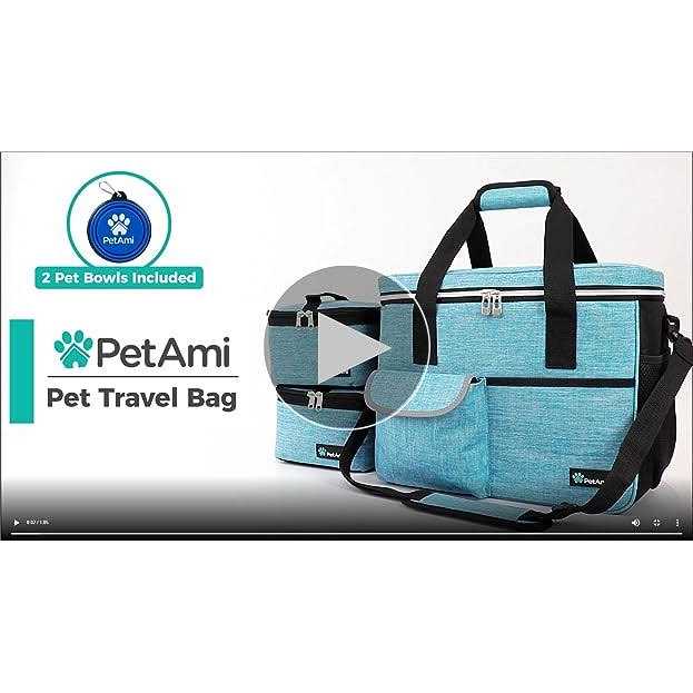 Dog Travel Bag with Food Container and Bowls T28762